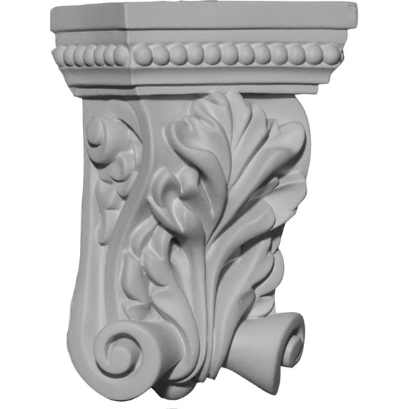 Ekena Millwork 2 7/8"W x 1 1/2"D x 4 3/8"H Helene Leaf Corbel