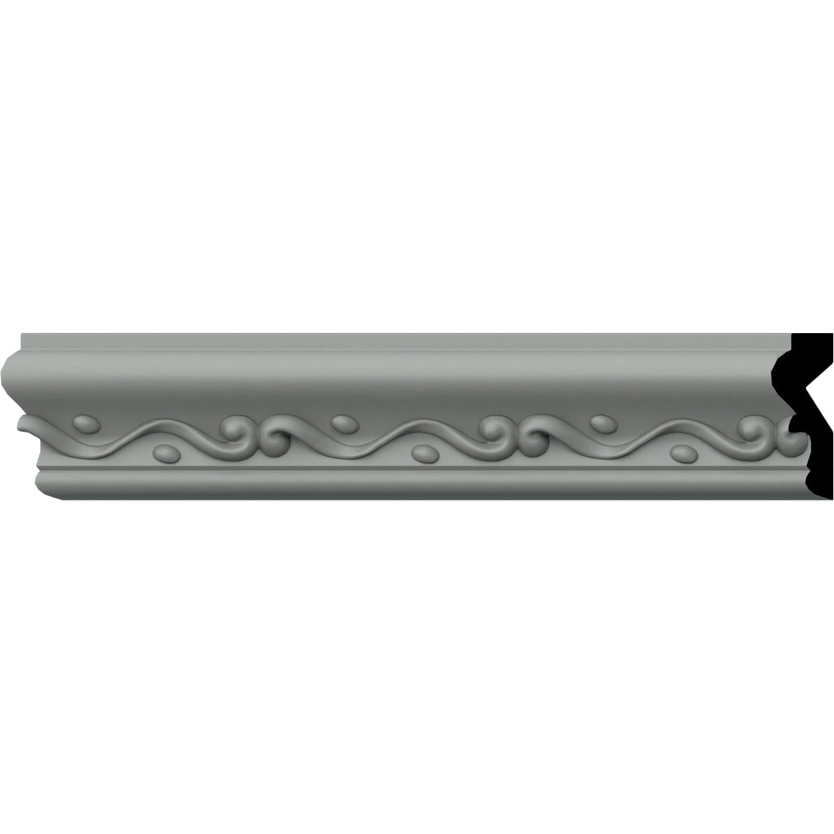 Florence 94.5" Gray Polyurethane Decorative Chair Rail Moulding