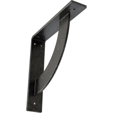 Ekena Millwork 2"W x 10"D x 10"H Bulwark Steel Bracket, Antiqued Silver