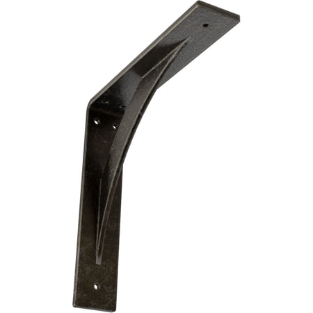 Ekena Millwork 2"W x 10"D x 10"H Legacy Steel Bracket, Antiqued Warm Silver