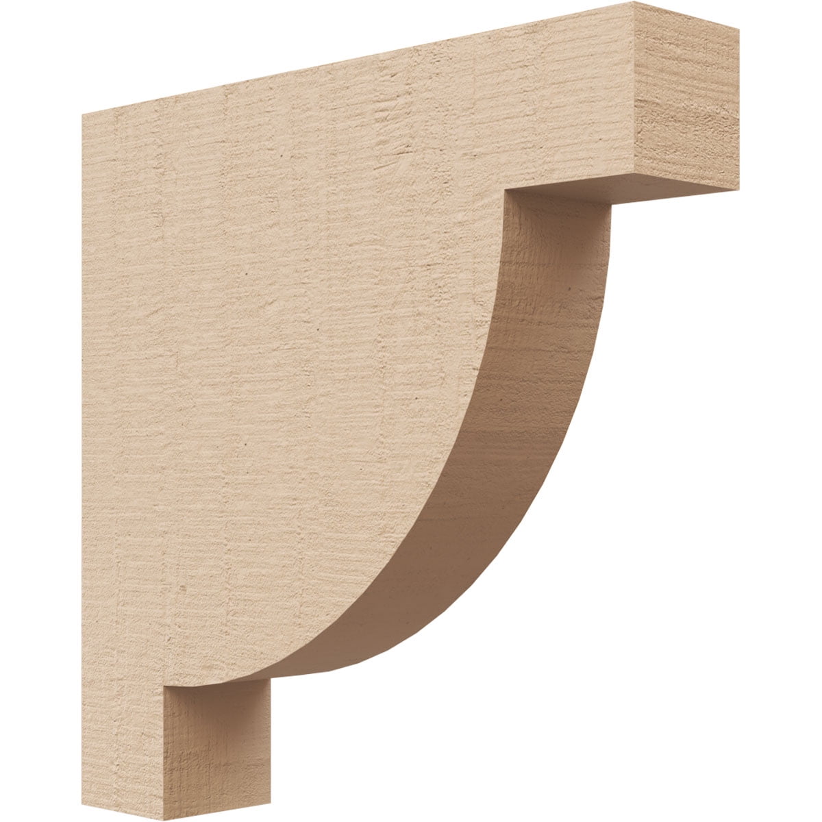 2"W x 10"D x 10"H Thin Alpine Rough Cedar Woodgrain TimberThane Corbel, Primed Tan