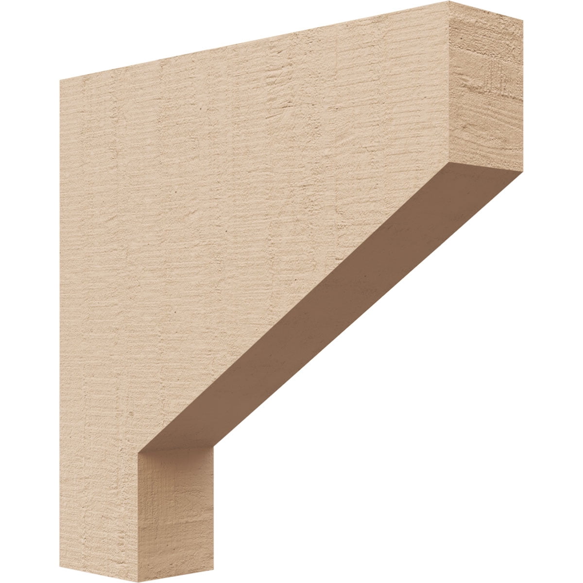 2"W x 10"D x 10"H Thin Clemmons Rough Cedar Woodgrain TimberThane Corbel, Primed Tan