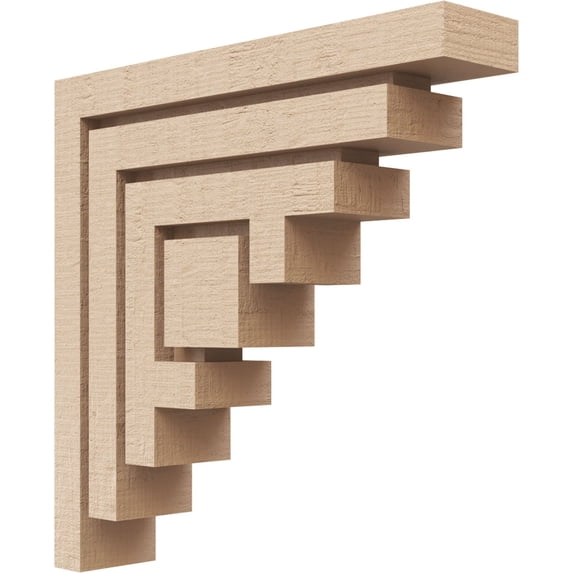 2"W x 10"D x 10"H Thin Landon Rough Cedar Woodgrain TimberThane Corbel, Primed Tan