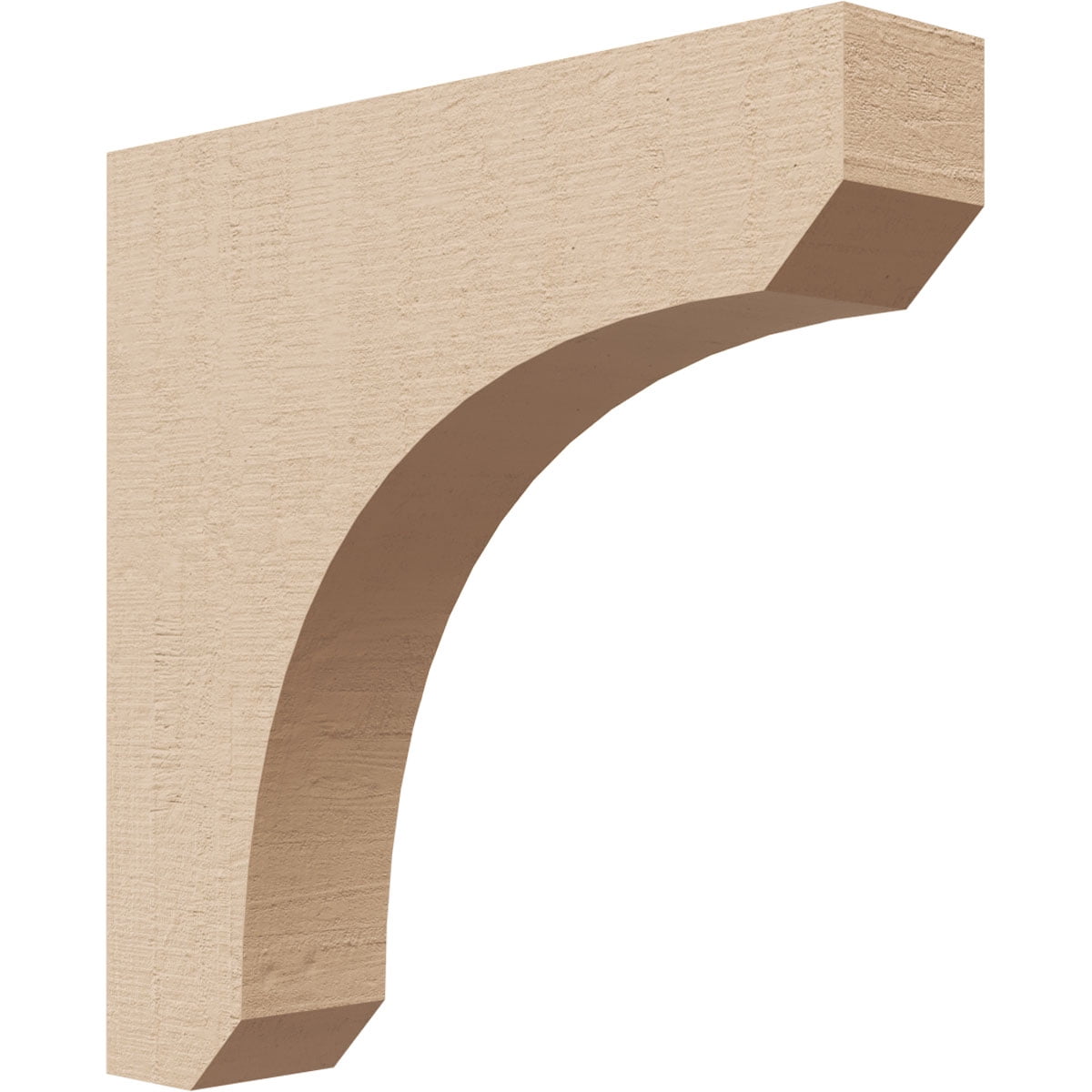 2"W x 10"D x 10"H Thin Legacy Rough Cedar Woodgrain TimberThane Corbel, Primed Tan