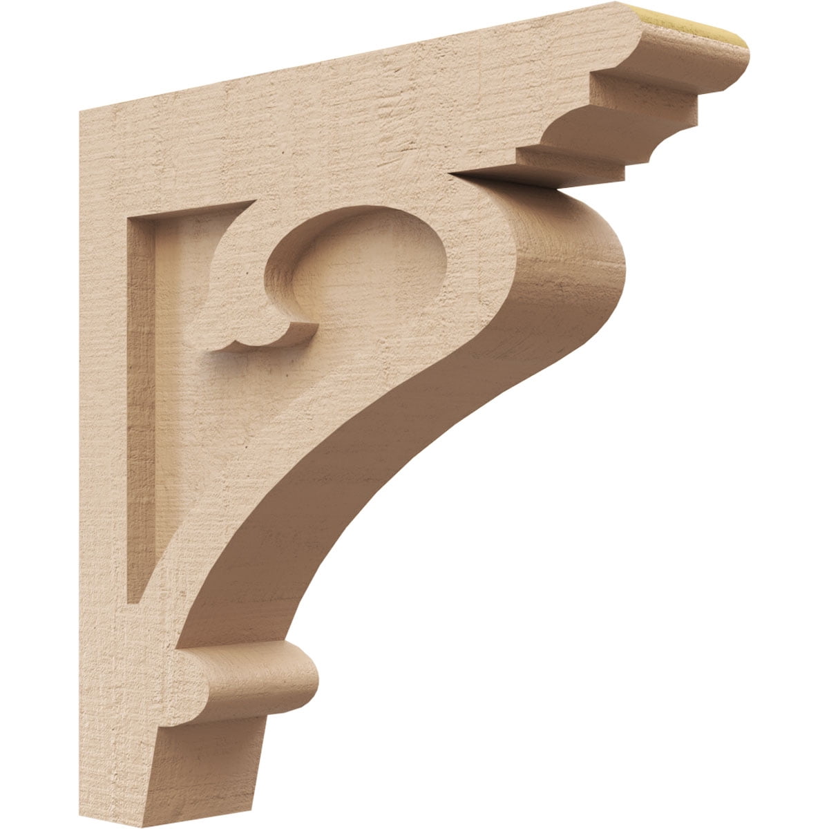 2"W x 10"D x 10"H Thin Mayflower Rough Cedar Woodgrain TimberThane Corbel, Primed Tan