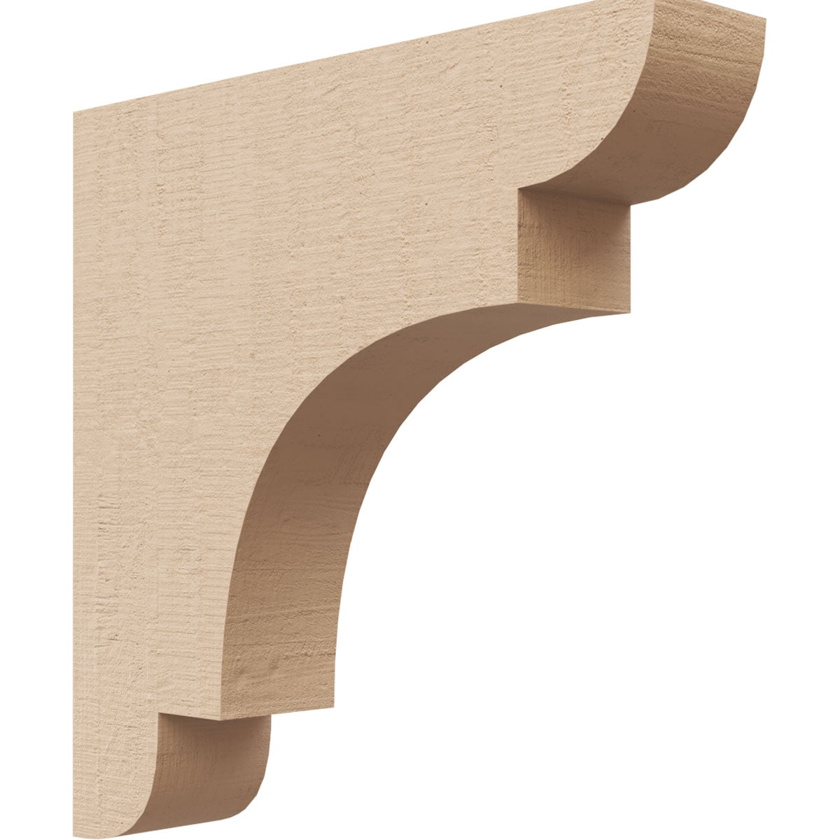 2"W x 10"D x 10"H Thin New Brighton Rough Cedar Woodgrain TimberThane Corbel, Primed Tan