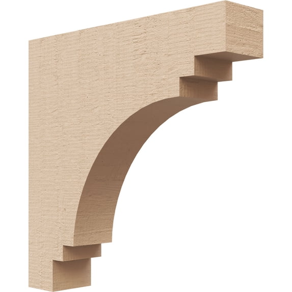 2"W x 10"D x 10"H Thin Pescadero Rough Cedar Woodgrain TimberThane Corbel, Primed Tan
