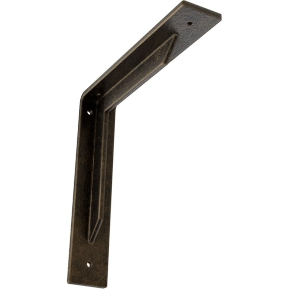 Ekena Millwork 2"W x 10"D x 10"H Stockport Steel Bracket, Antiqued Pale Gold
