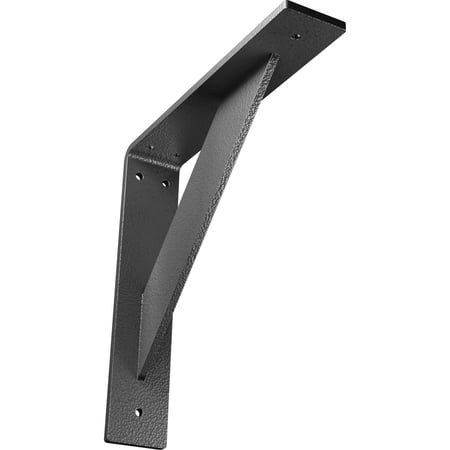 Ekena Millwork 2"W x 10"D x 10"H Traditional Steel Bracket, Hammered Silver
