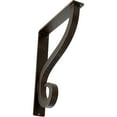 thumbnail image 1 of Ekena Millwork 2"W x 10"D x 12"H Ashford Triple, Wrought Iron Bracket, (Triple center brace), Antiqued Bronze, 1 of 8