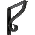 thumbnail image 1 of Ekena Millwork 2"W x 10"D x 12"H Ashford Triple, Wrought Iron Bracket, (Triple center brace), Powder Coated Black, 1 of 11