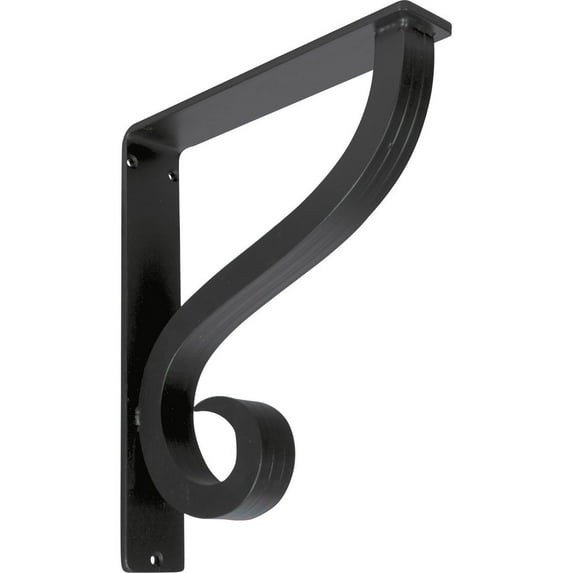Ekena Millwork 2"W x 10"D x 12"H Ashford Triple, Wrought Iron Bracket, (Triple center brace), Powder Coated Black