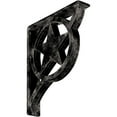 thumbnail image 1 of Ekena Millwork 2"W x 10"D x 12"H Austin Wrought Iron Bracket, (Triple center brace), Antiqued Warm Silver, 1 of 10