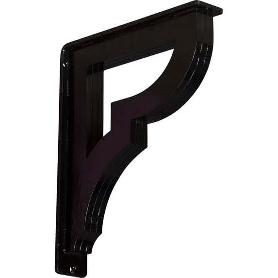 Ekena Millwork 2"W x 10"D x 12"H Bradford Wrought Iron Bracket, (Triple center brace) (6-Pack)