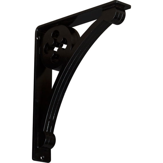 Ekena Millwork 2"W x 10"D x 12"H Crawley Wrought Iron Bracket, (Triple center brace) (2-Pack)