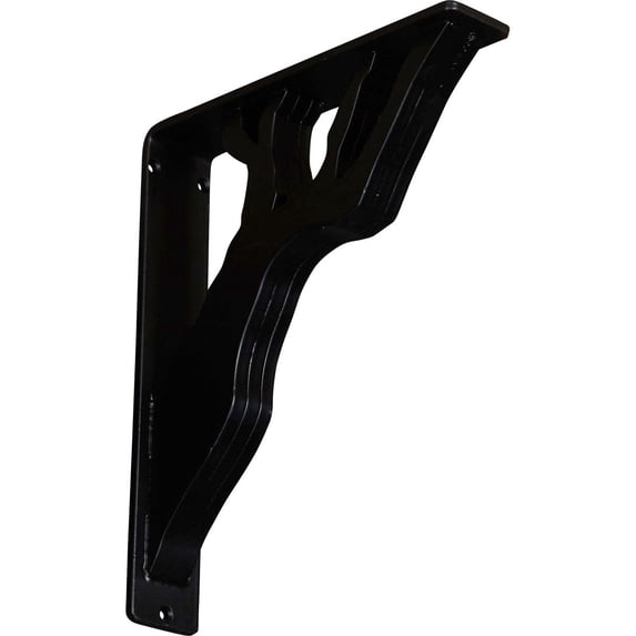 Ekena Millwork 2"W x 10"D x 12"H Damon Wrought Iron Bracket, (Triple center brace) (4-Pack)