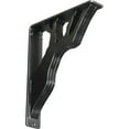 thumbnail image 1 of Ekena Millwork 2"W x 10"D x 12"H Damon Wrought Iron Bracket, (Triple center brace), Powder Coated Black, 1 of 11