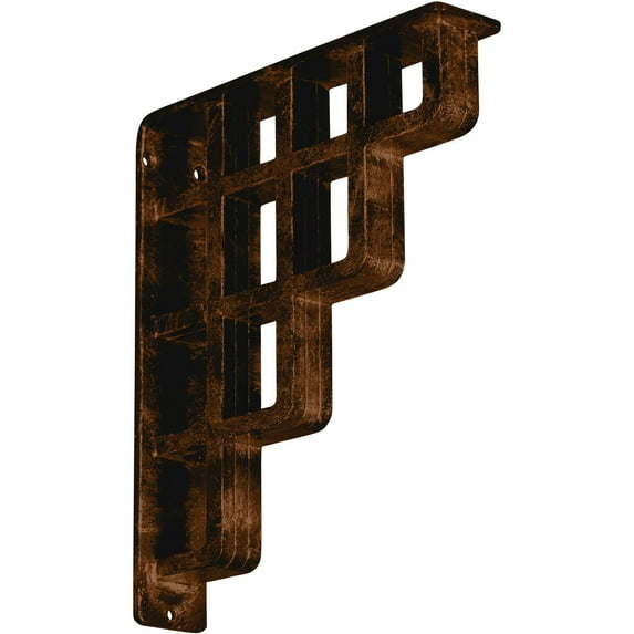 Ekena Millwork 2"W x 10"D x 12"H Diane Wrought Iron Bracket, (Triple center brace), Antiqued Bronze