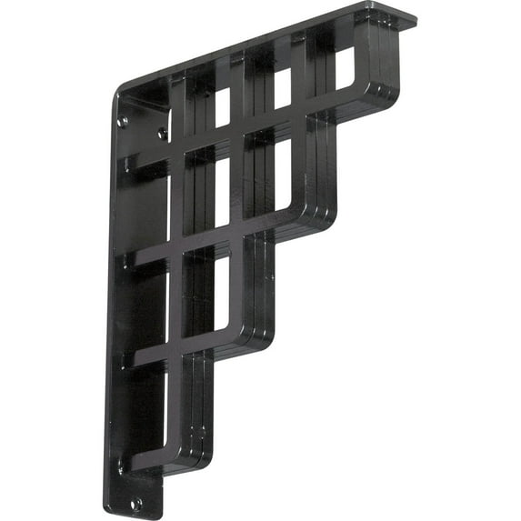 Ekena Millwork 2"W x 10"D x 12"H Diane Wrought Iron Bracket, (Triple center brace), Powder Coated Black