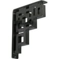 thumbnail image 1 of Ekena Millwork 2"W x 10"D x 12"H Eris Wrought Iron Bracket, (Triple center brace), Powder Coated Black, 1 of 11