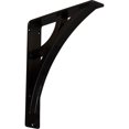 thumbnail image 1 of Ekena Millwork 2"W x 10"D x 12"H Galveston Wrought Iron Bracket, (Triple center brace) (6-Pack), 1 of 5