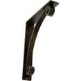 thumbnail image 1 of Ekena Millwork 2"W x 10"D x 12"H Legacy Wrought Iron Bracket, (Triple center brace), Antiqued Brass, 1 of 8