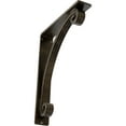 thumbnail image 1 of Ekena Millwork 2"W x 10"D x 12"H Legacy Wrought Iron Bracket, (Triple center brace), Antiqued Pale Gold, 1 of 8