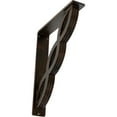 thumbnail image 1 of Ekena Millwork 2"W x 10"D x 12"H Loera Wrought Iron Bracket, (Triple center brace), Antiqued Bronze, 1 of 7