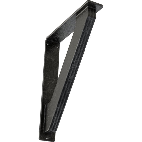 Ekena Millwork 2"W x 10"D x 12"H Traditional Wrought Iron Bracket, (Triple center brace), Antiqued Silver