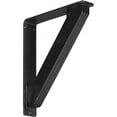 thumbnail image 1 of Ekena Millwork 2"W x 10"D x 12"H Traditional Wrought Iron Bracket, (Triple center brace), Powder Coated Black, 1 of 1