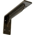 thumbnail image 1 of Ekena Millwork 2"W x 10"D x 4 3/4"H Embrey Steel Bracket, Antiqued Brass, 1 of 11