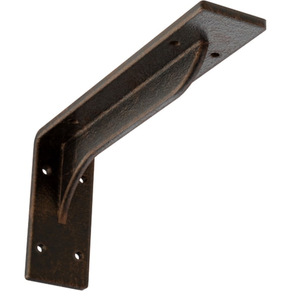 Ekena Millwork 2"W x 10"D x 4 3/4"H Embrey Steel Bracket, Antiqued Bronze