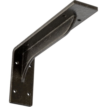 Ekena Millwork 2"W x 10"D x 4 3/4"H Embrey Steel Bracket, Antiqued Warm Silver