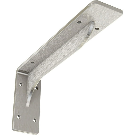 Ekena Millwork 2"W x 10"D x 4 3/4"H Embrey Steel Bracket, Stainless Steel