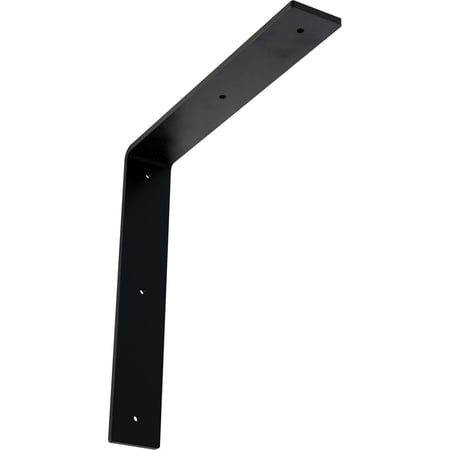 Ekena Millwork 2"W x 12"D x 12"H Hamilton Steel Bracket, Powder Coated Black