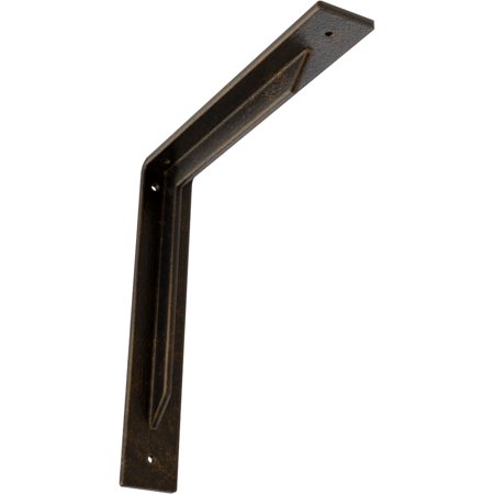 Ekena Millwork 2"W x 12"D x 12"H Stockport Steel Bracket, Antiqued Brass