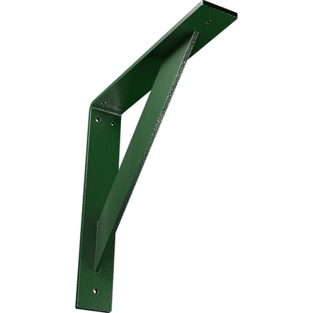Ekena Millwork 2"W x 12"D x 12"H Traditional Steel Bracket, Hammered Deep Green