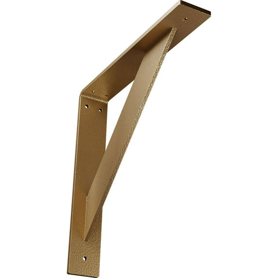 Ekena Millwork 2"W x 12"D x 12"H Traditional Steel Bracket, Hammered Gold