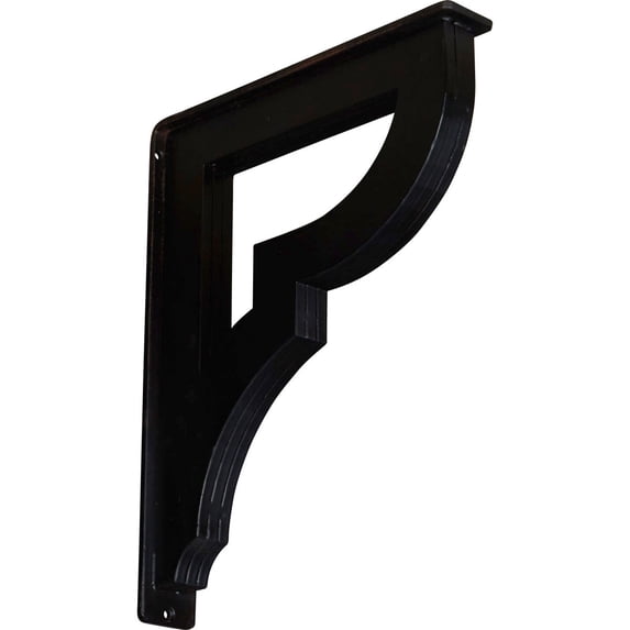 Ekena Millwork 2"W x 12"D x 15"H Bradford Wrought Iron Bracket, (Triple center brace) (4-Pack)