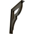 thumbnail image 1 of Ekena Millwork 2"W x 12"D x 15"H Bradford Wrought Iron Bracket, (Triple center brace), Antiqued Brass, 1 of 7