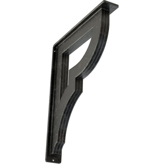 Ekena Millwork 2"W x 12"D x 15"H Bradford Wrought Iron Bracket, (Triple center brace), Antiqued Silver