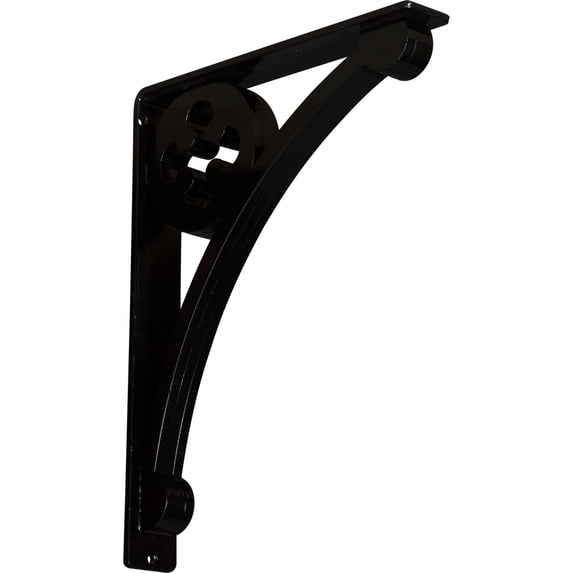 Ekena Millwork 2"W x 12"D x 15"H Crawley Wrought Iron Bracket, (Triple center brace) (4-Pack)