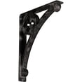 thumbnail image 1 of Ekena Millwork 2"W x 12"D x 15"H Crawley Wrought Iron Bracket, (Triple center brace), Antiqued Warm Silver, 1 of 10
