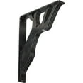 thumbnail image 1 of Ekena Millwork 2"W x 12"D x 15"H Damon Wrought Iron Bracket, (Triple center brace), Powder Coated Black, 1 of 11