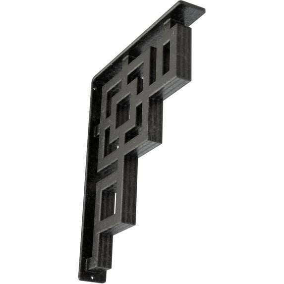 Ekena Millwork 2"W x 12"D x 15"H Eris Wrought Iron Bracket, (Triple center brace), Antiqued Silver