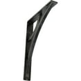 thumbnail image 1 of Ekena Millwork 2"W x 12"D x 15"H Galveston Wrought Iron Bracket, (Triple center brace), Antiqued Silver, 1 of 8
