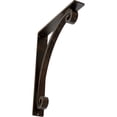 thumbnail image 1 of Ekena Millwork 2"W x 12"D x 15"H Legacy Wrought Iron Bracket, (Triple center brace), Antiqued Bronze, 1 of 8