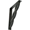 thumbnail image 1 of Ekena Millwork 2"W x 12"D x 15"H Loera Wrought Iron Bracket, (Triple center brace), Antiqued Pewter, 1 of 7