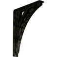 thumbnail image 1 of Ekena Millwork 2"W x 12"D x 15"H Nevio Wrought Iron Bracket, (Triple center brace), Antiqued Pale Gold, 1 of 7