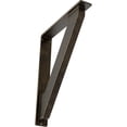 thumbnail image 1 of Ekena Millwork 2"W x 12"D x 15"H Traditional Wrought Iron Bracket, (Triple center brace), Antiqued Pale Gold, 1 of 8